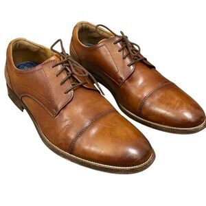 Florsheim Men’s Size 11 Oxford in Cognac Brown Rucci Cap-Toe Preowned, Very Nice